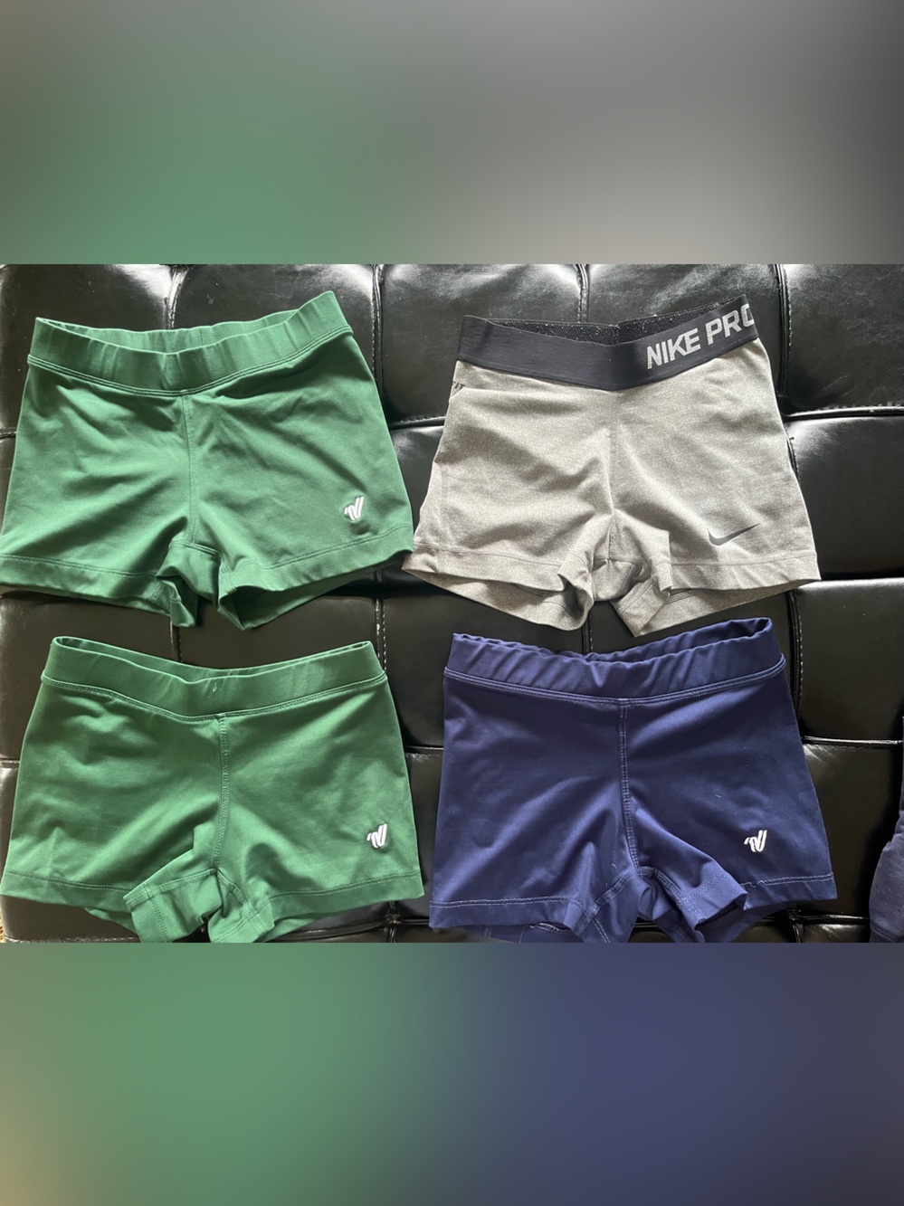 Nike Women’s Athletic Shorts Bundle in Navy, Green, and Gray